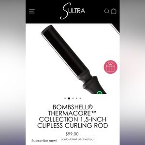 Sultra BOMBSHELL® THERMACORE™ COLLECTION 1.5-INCH CLIPLESS CURLING ROD